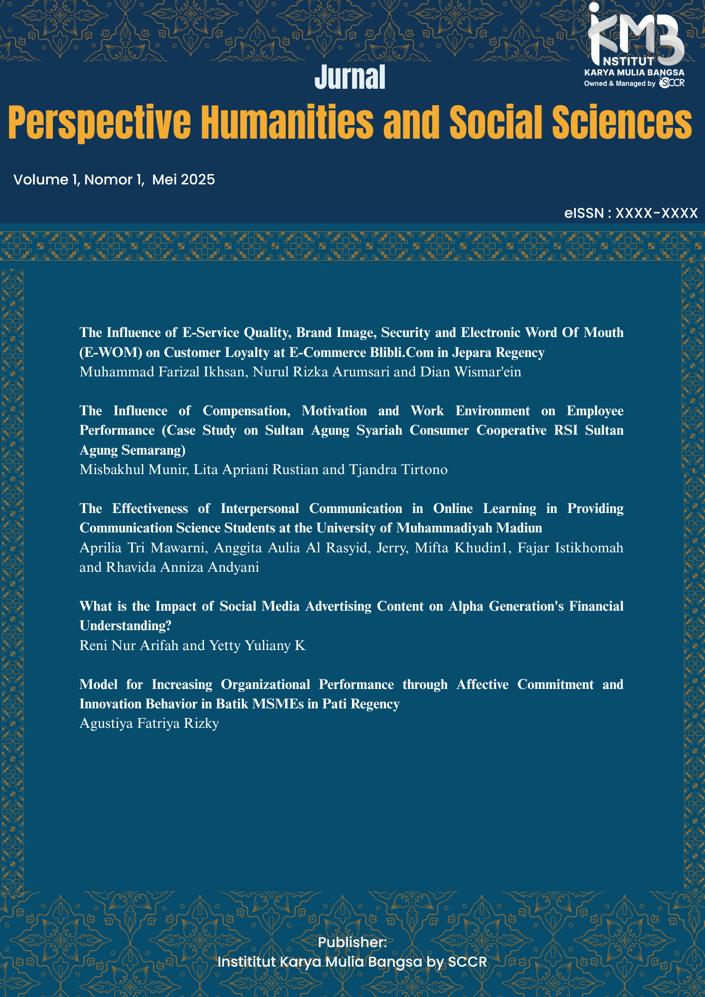 Perspective Humanities and Social Sciences